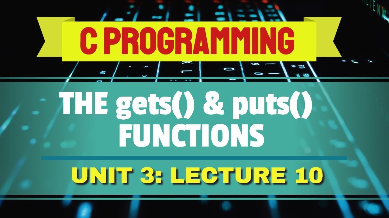 gets( ) and puts( ) Functions in C (Urdu/Hindi)