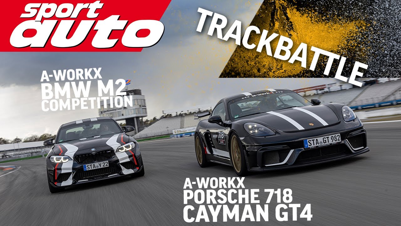 a-workx  BMW M2 Competition vs. a-workx Porsche Cayman GT4 | Trackbattle | sport auto