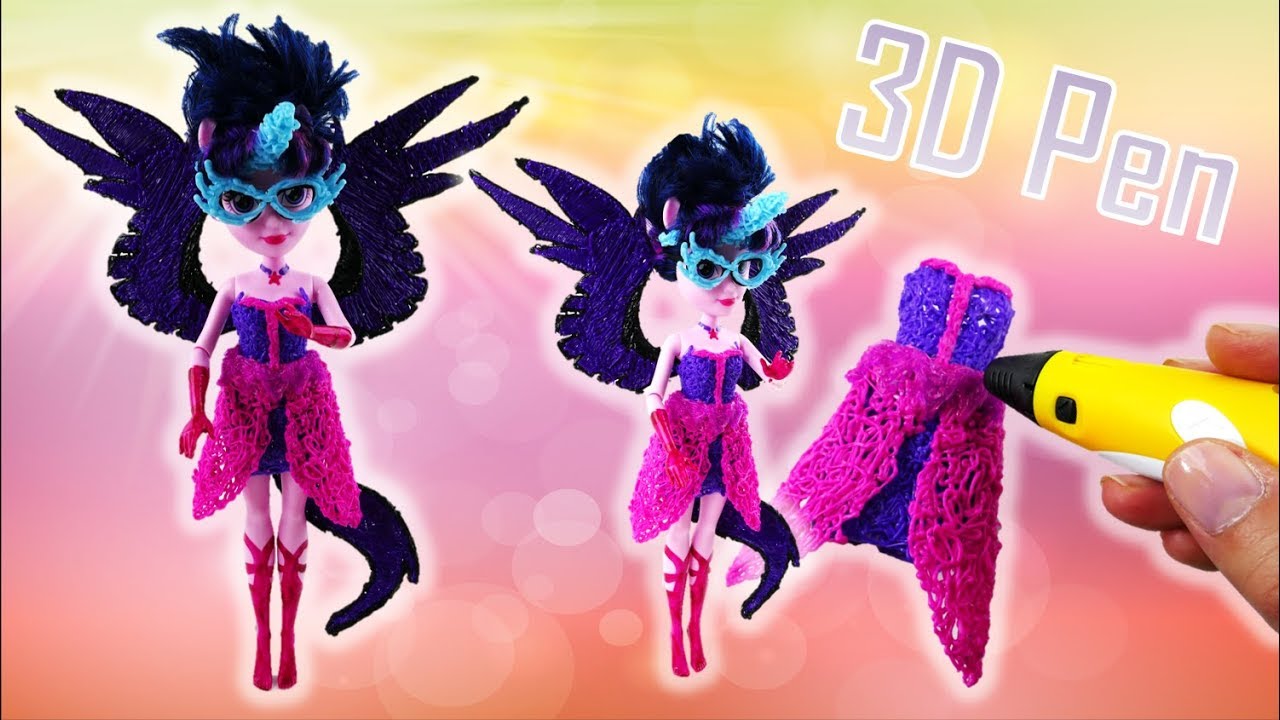 Custom DIY Evil Twilight Midnight Sparkle Dress Transformation 3D Pen Makeover