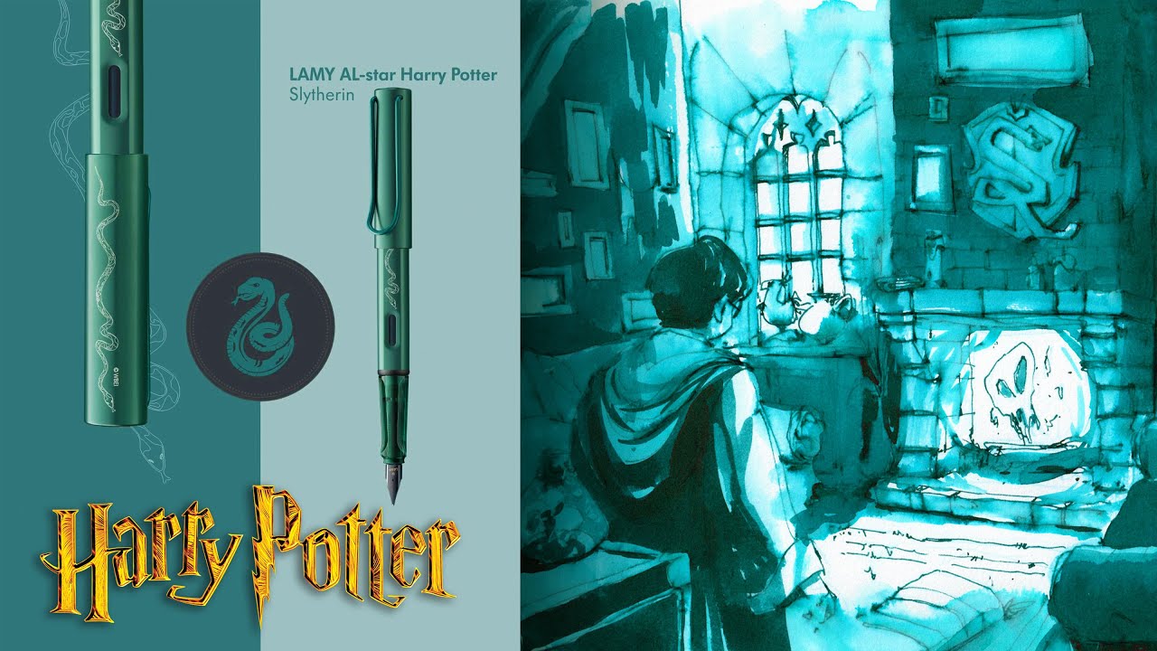 Lamy Al-Star Harry Potter fountain pen review and illustration demo