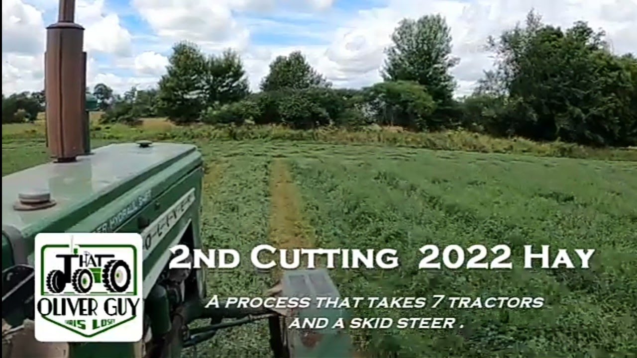 MAKING HAY START TO FINISH Seven Tractors, One Skid Steer and a Flat Tire.