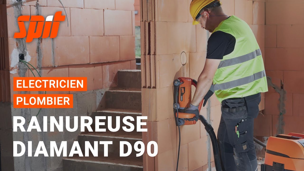 D90 - Rainureuse diamant SPIT 2500 W pour une utilisation intensive dans le béton.