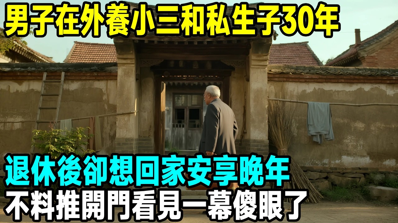 男子在外養小三和私生子30年，退休後卻想回家安享晚年，不料推開門看見一幕傻眼了...【晚間故事】