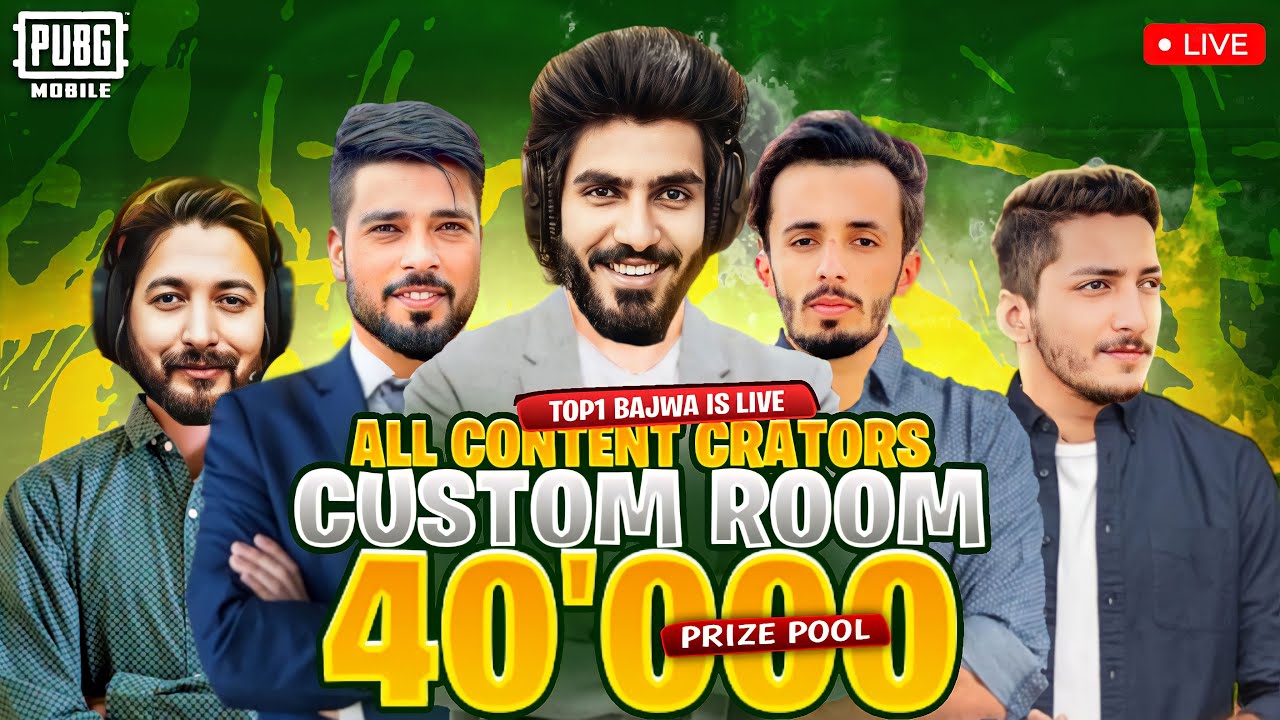 AJJ HO JAYE DHAMAKAYDAR MATCH ALL CREATORS AND TIKTOKER + YOUTUBER CUSTOM ROOM | TOP 1 BAJWA IS LIVE