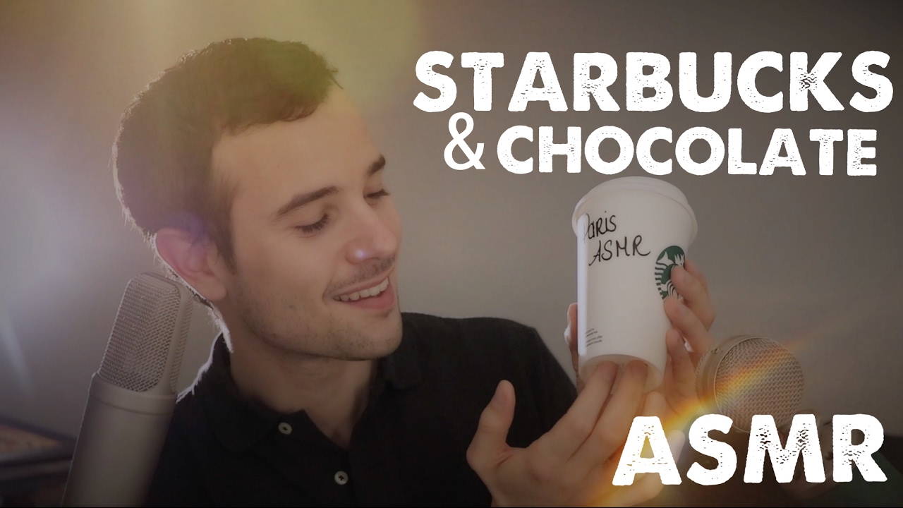 ASMR STARBUCKS & CHOCOLATE (french / tapping / crinkles)