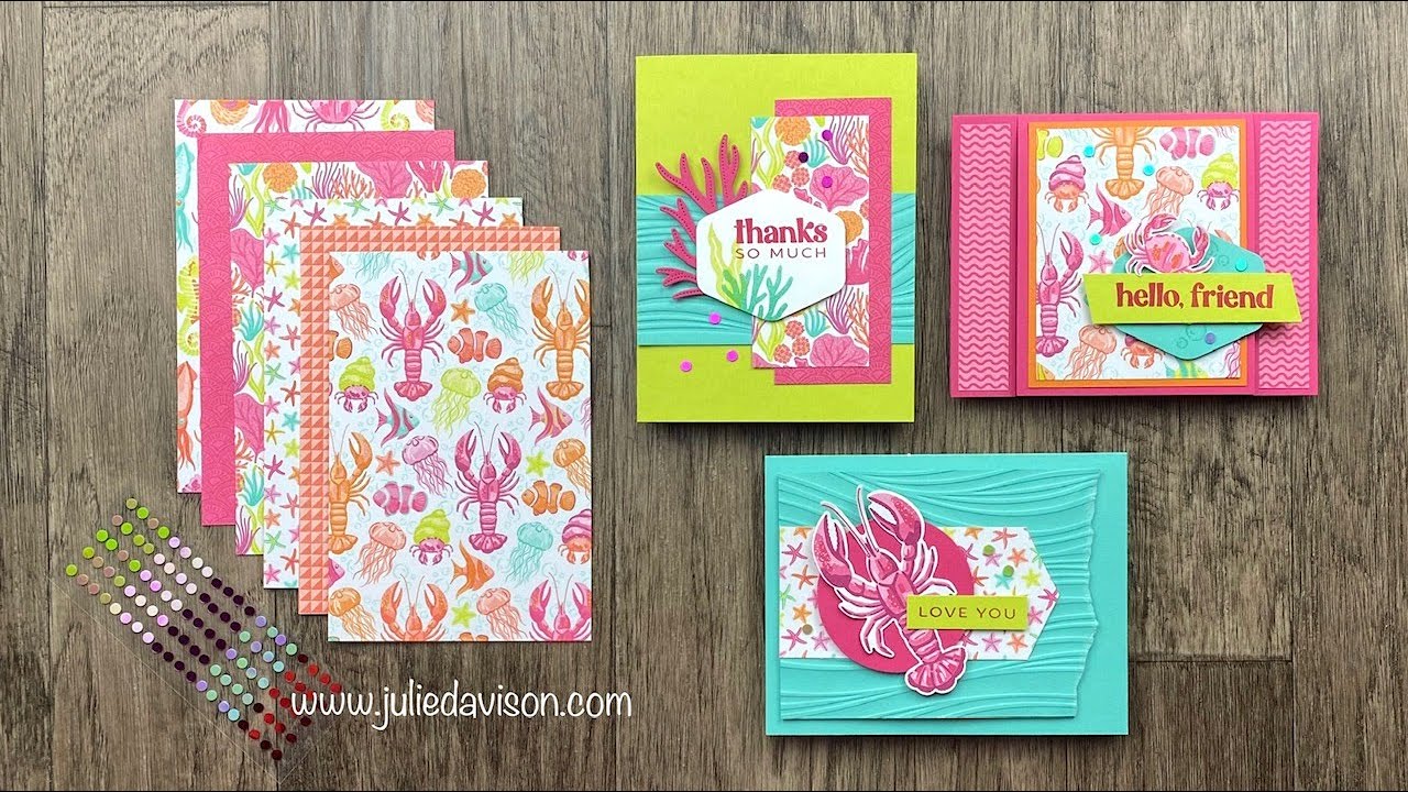 Бесплатный мастер-класс: 3 открытки Stampin’ Up! Friends of the Ocean | Бонусный набор для проект...