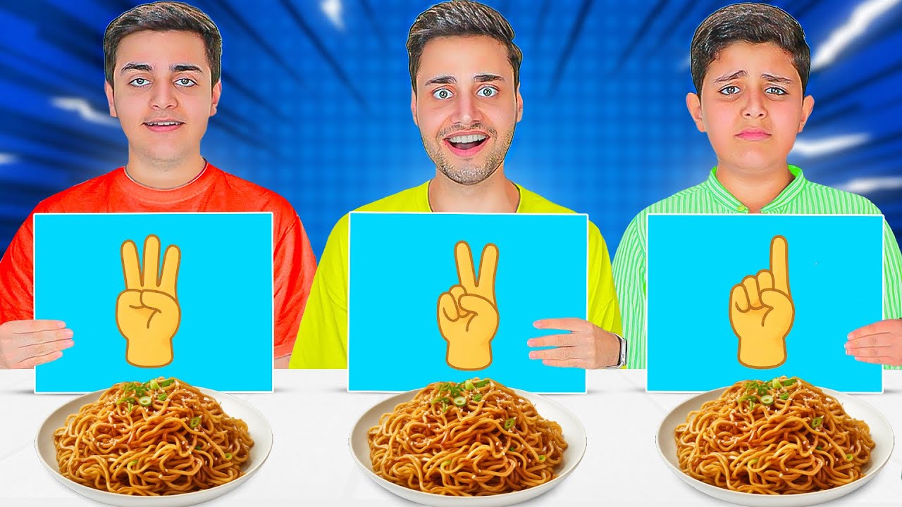 تحدي الأكل بـ ( اصبع و اصبعتين و ثلاث اصابع )✋🏻😱برجر