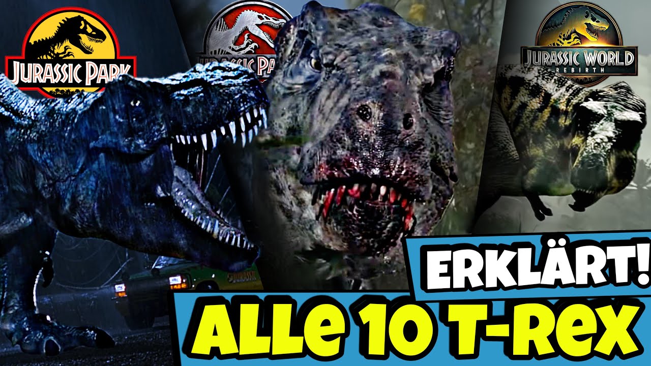Alle 10 Tyrannosaurus Rex in Jurassic Park und  Jurassic World erklärt! |