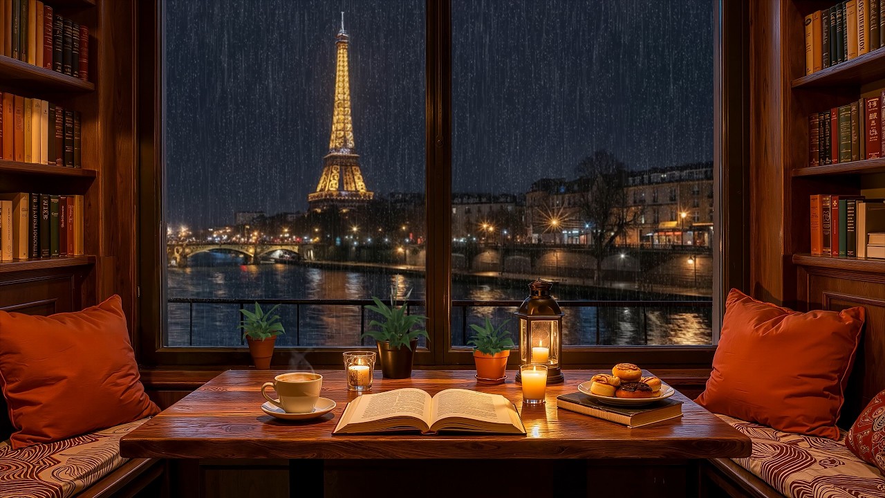 Rain Outside the City Window 🌧️🌃 Smooth Jazz for Studying, Reading & Relaxed Focus