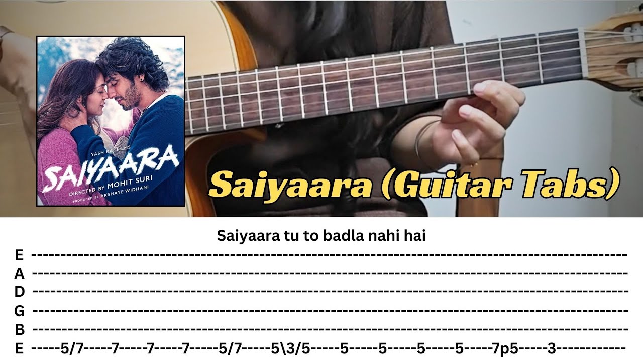 Saiyaara - Easy Guitar Tabs Lesson | Ahaan, Aneet | Shreya Ghoshal | Bollywood Songs on Guitar
