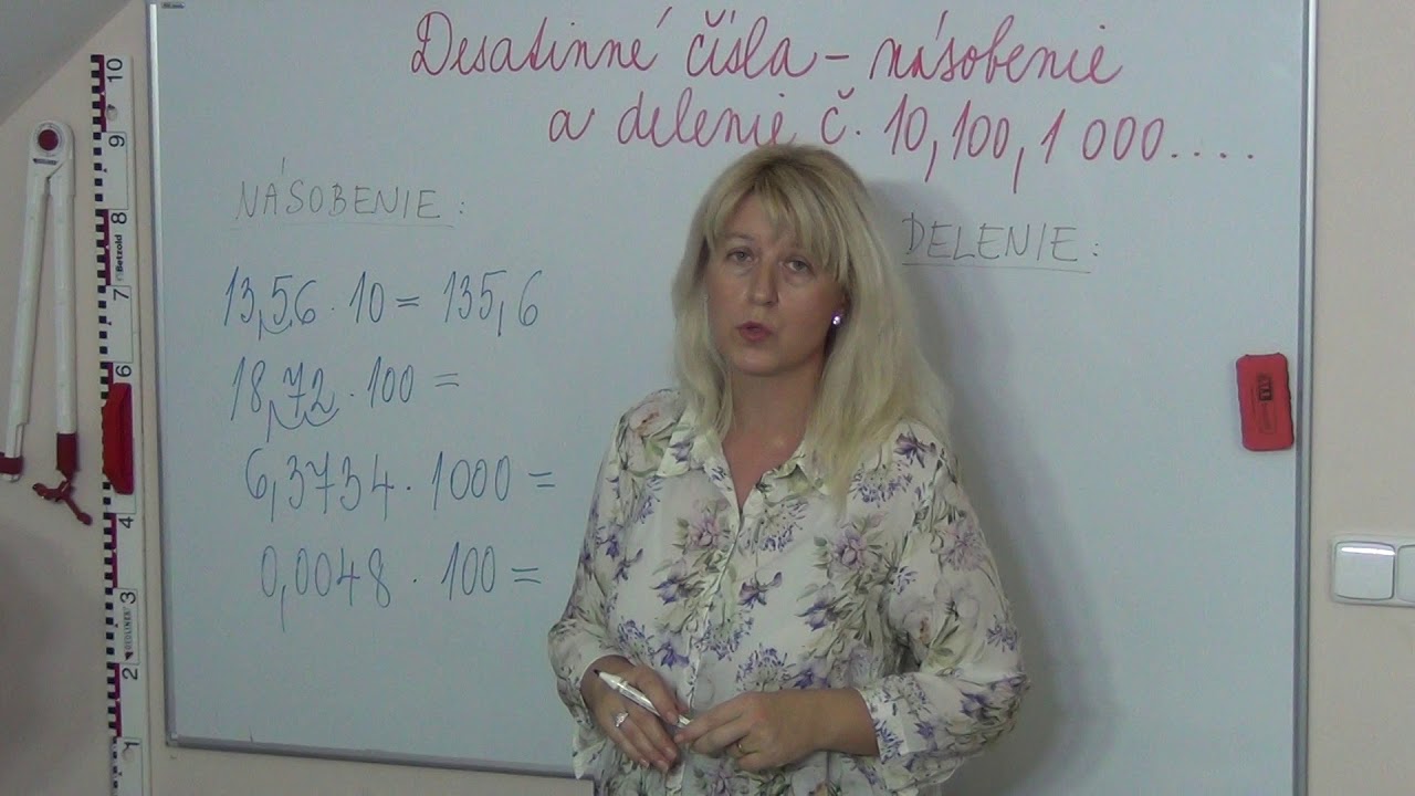Matematika - desatinné čísla - delenie a násobenie číslami 10, 100, 1 000...