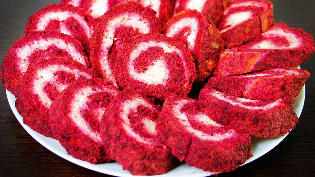ЗАКУСКА НА ПРАЗДНИК | КРАСНЫЙ РУЛЕТ С СЫРОМ