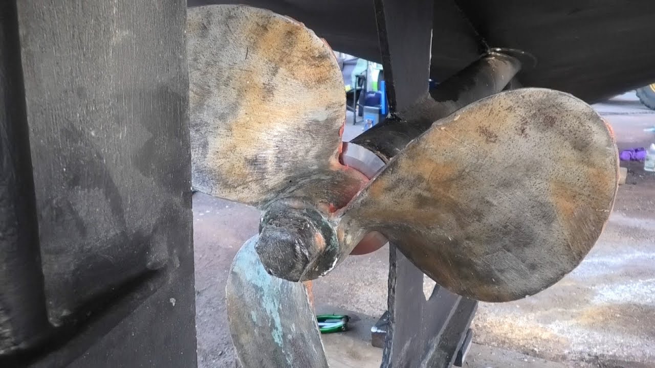 Preparing the through hull fittings and installing the Prop Protector