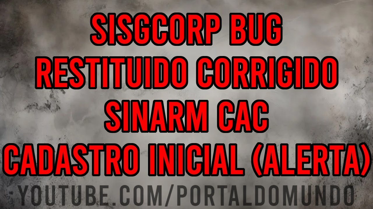 BUG CORRIGIDO SISGCORP RESTITUICAO + CUIDADO DADOS INICIAIS SINARM CAC