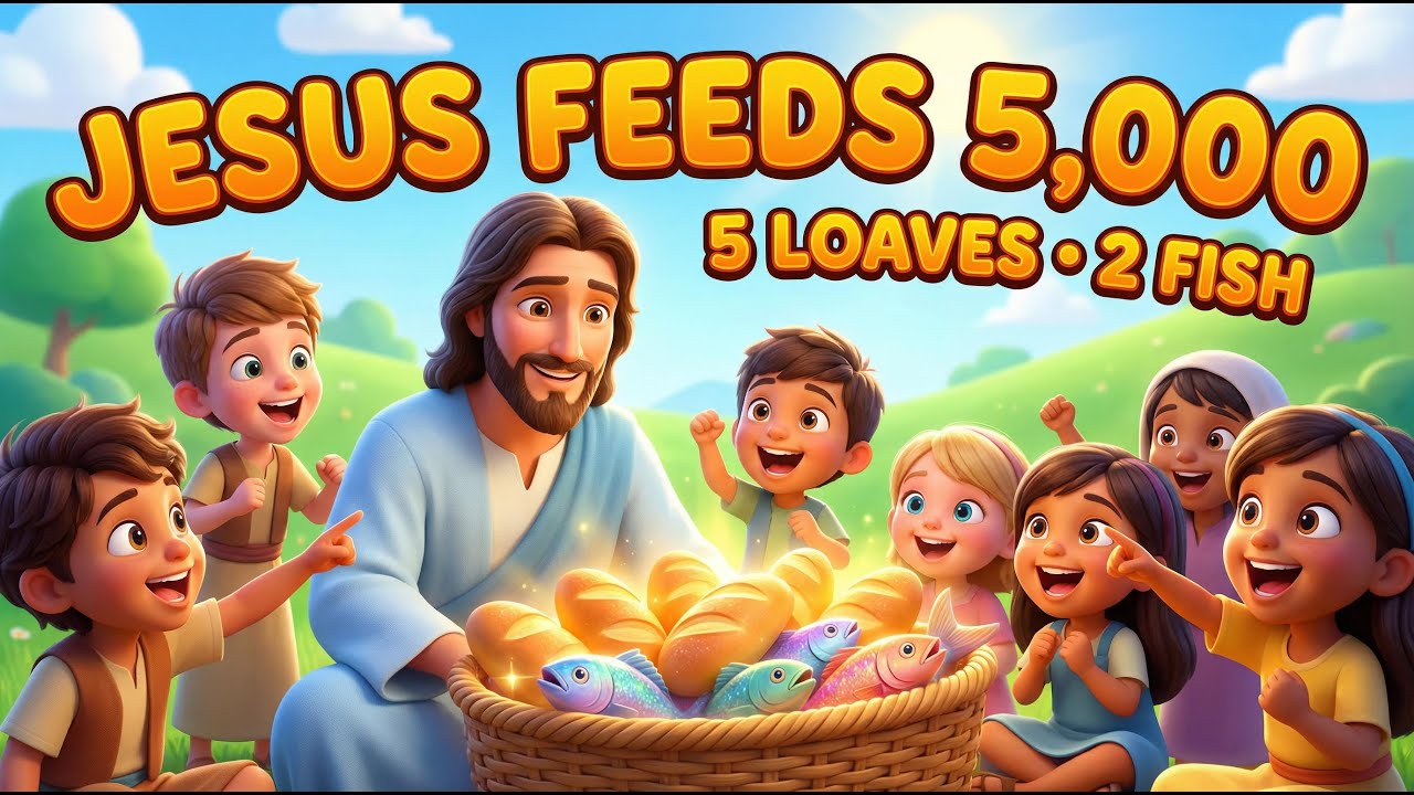 Jesus Feeds 5,000 🍞🐟 | Kids Bible Song | Jesus Is the Bread of Life