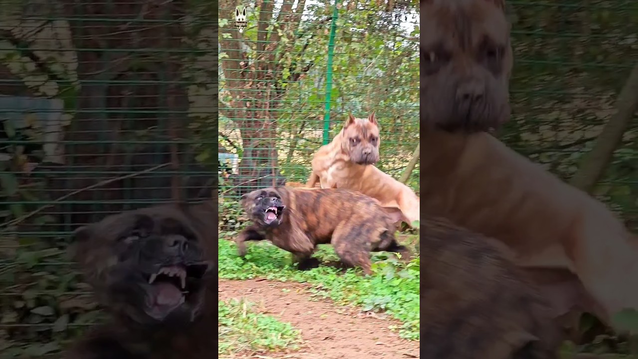 aggressive presa canario and cane corso #short #presacanario #canecorso