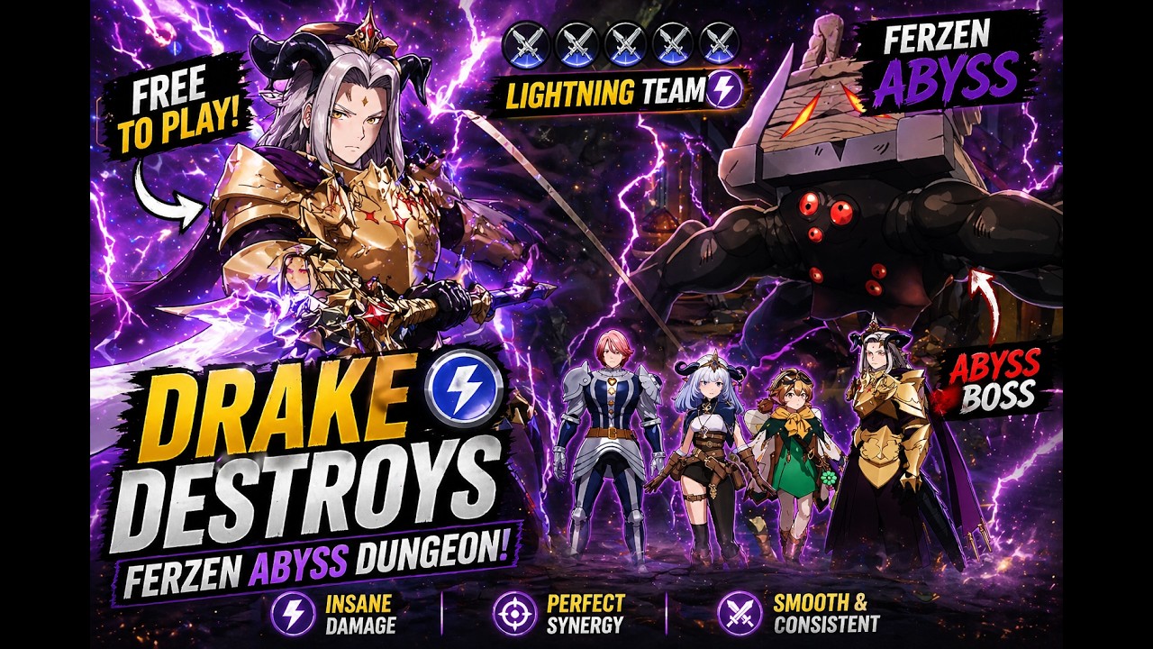 F2P Drake DESTROYS Abyss Ferzen ⚡ This Lightning Team is INSANE (7DS Origins)