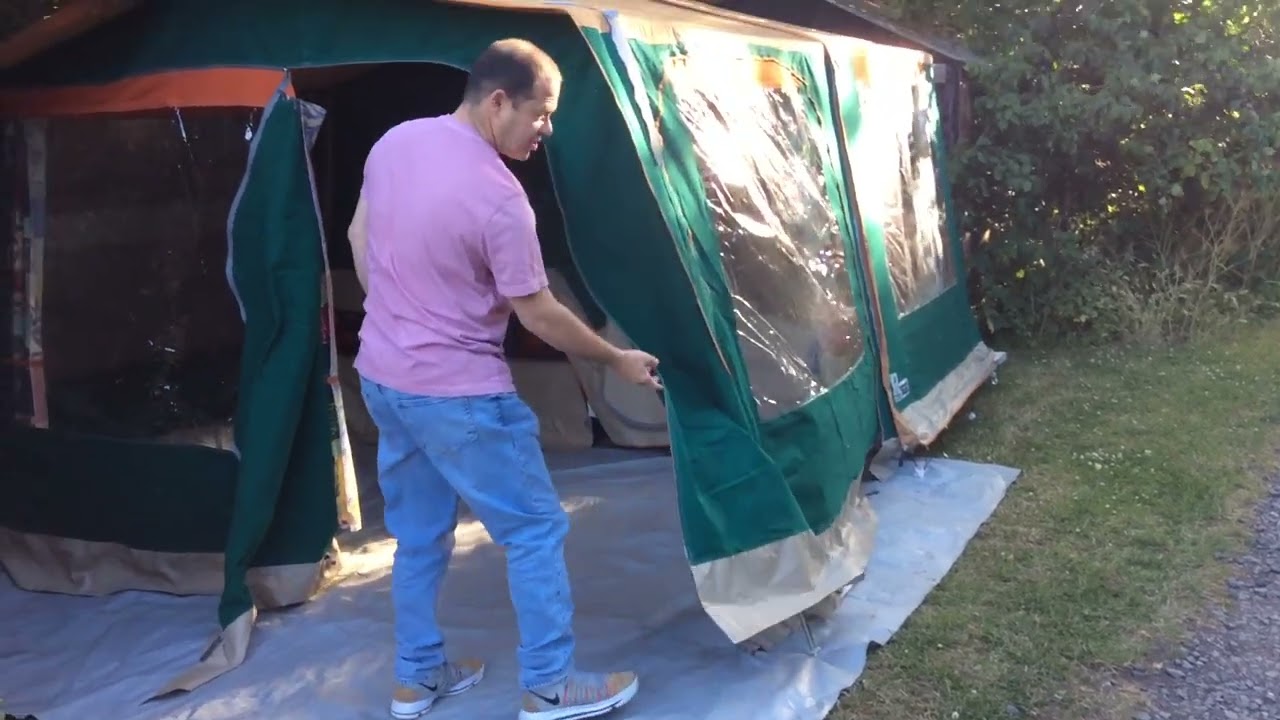 Raclet Solena Trailer Tent Green 2 Beth + Bedroom extension + Sun canopy