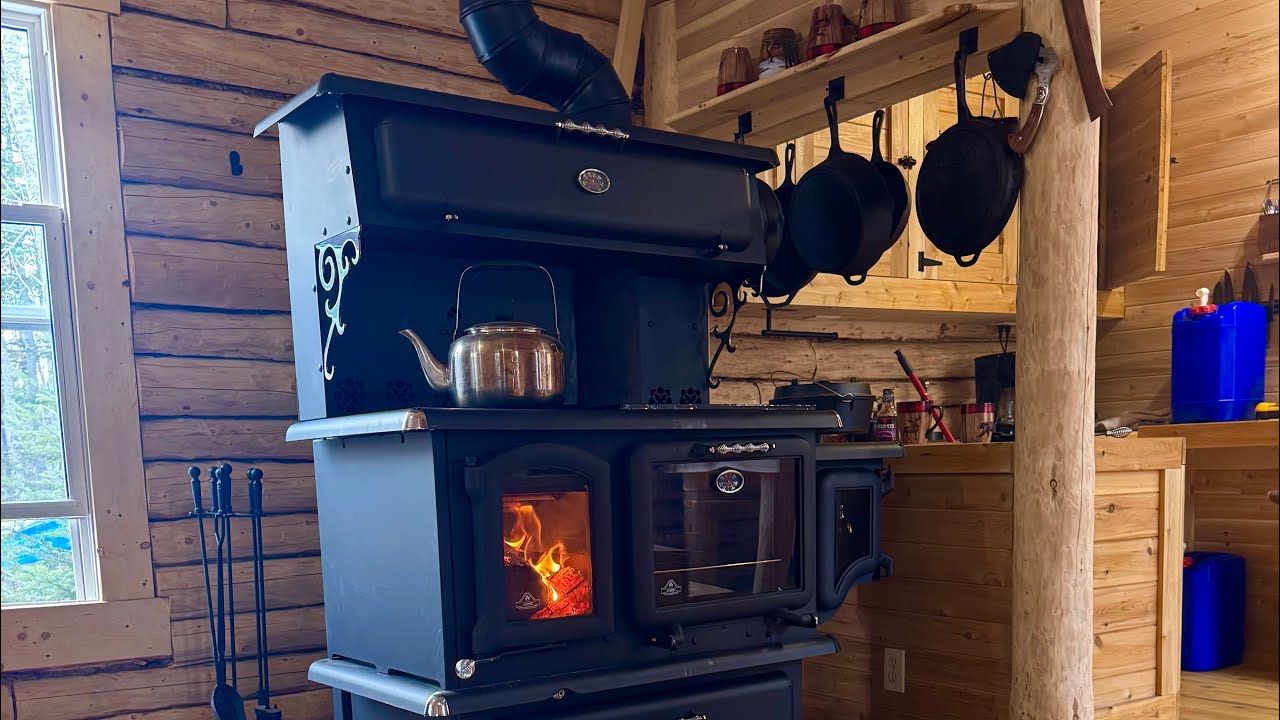 Log Cabin Build in the North.How to build a table on a Firewood Rack.coyotes in a winter stormy day.