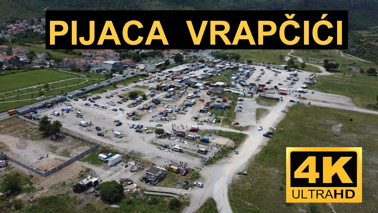 Pijaca u Vrapčićima kod Mostara skoro bez kupaca. Uvjerite se i sami. Snimak iz drona 4K.
