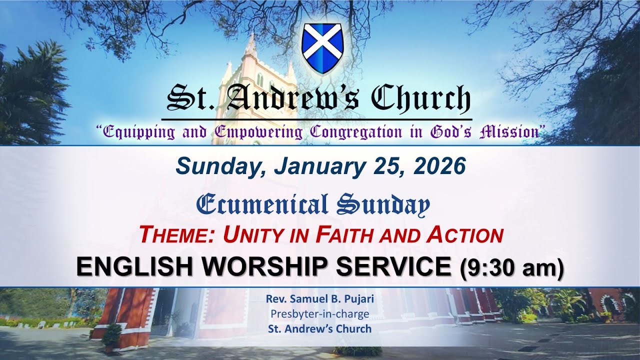 St. Andrew's Church - English Worship Service (9:30 AM) LIVE -  25th January 2026