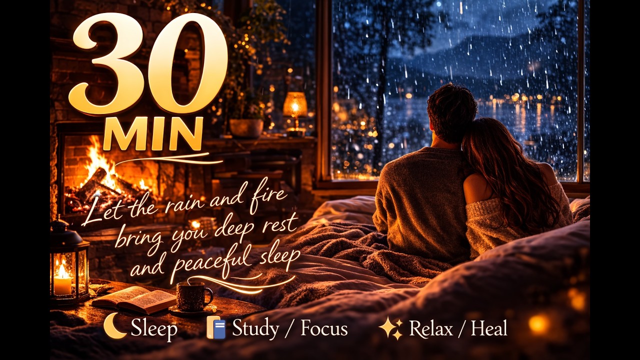 Instant Calm Button—Fireplace Rain to Melt Stress Fast