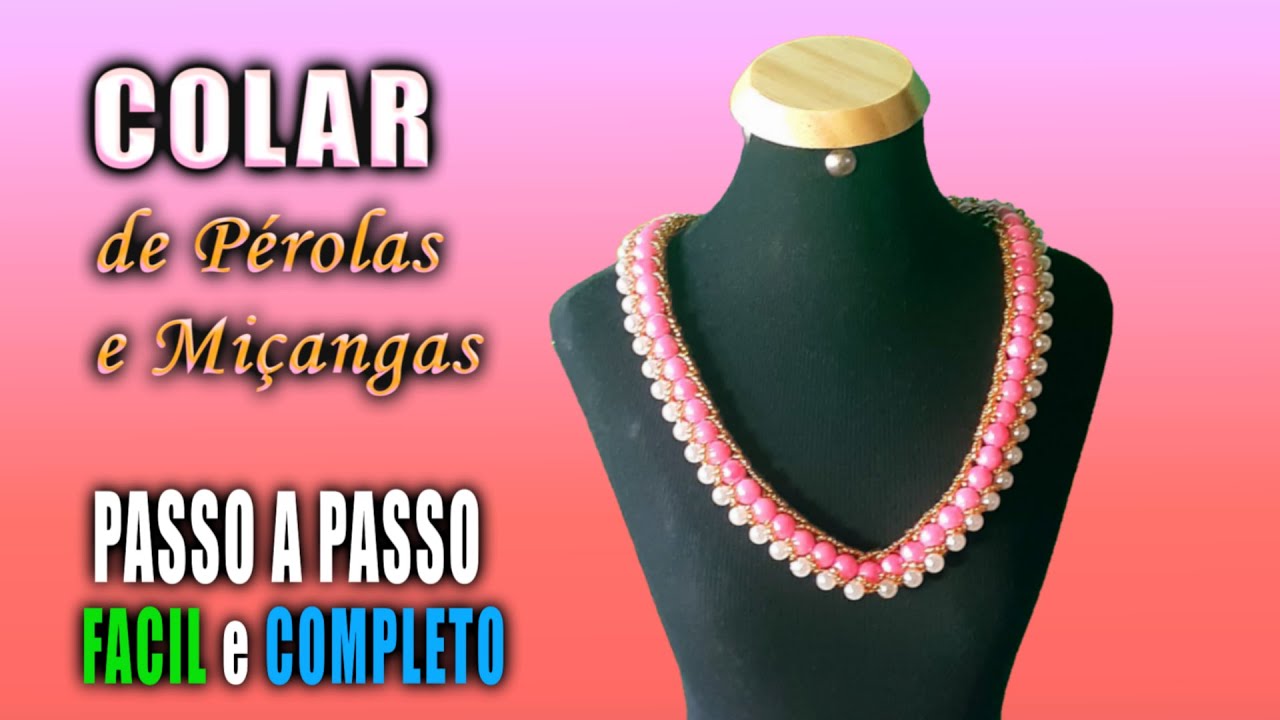 ✨Como fazer Colar de Pérolas e Miçangas | DIY Bijoux | Bijuterias Fácil de Fazer