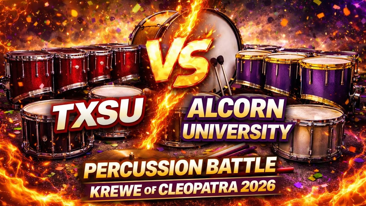 Texas Southern vs Alcorn PERCUSSION BATTLE | Krewe of Cleopatra | 2.6.2026