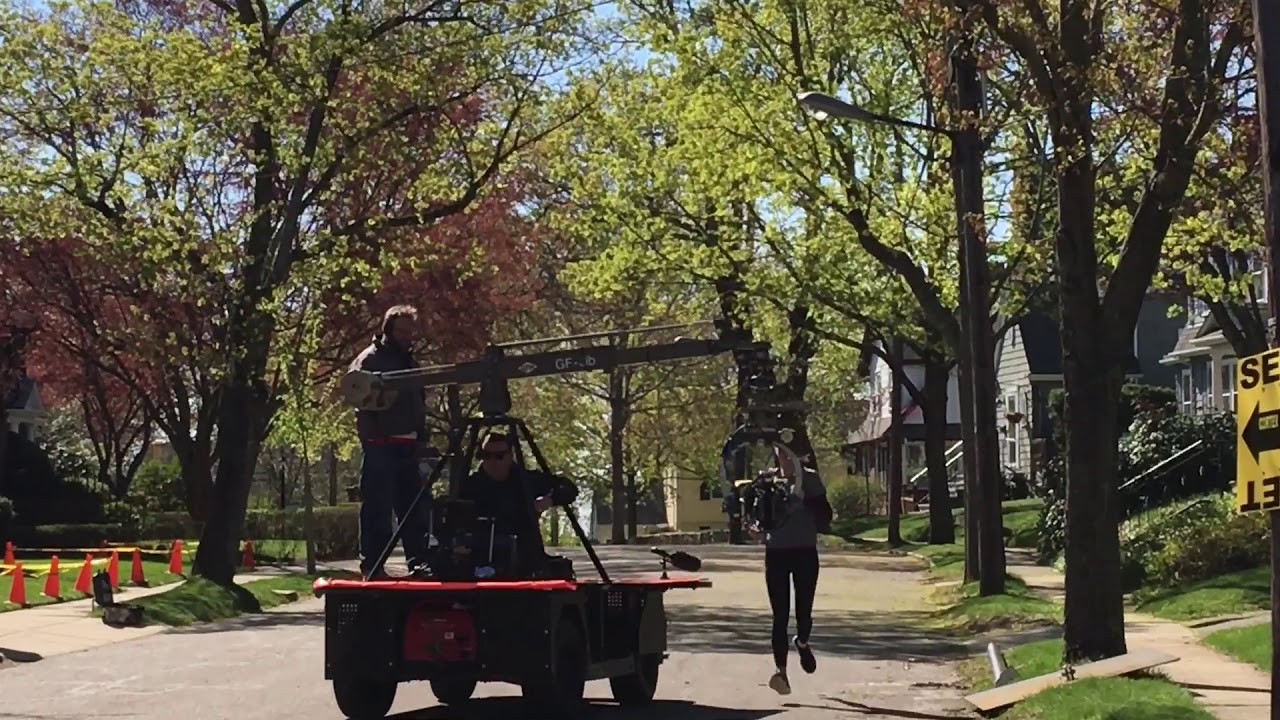 Actress Michelle Dockery filming a scene for new television series &lsquo;Defending Jacob&rsquo; in Belmont