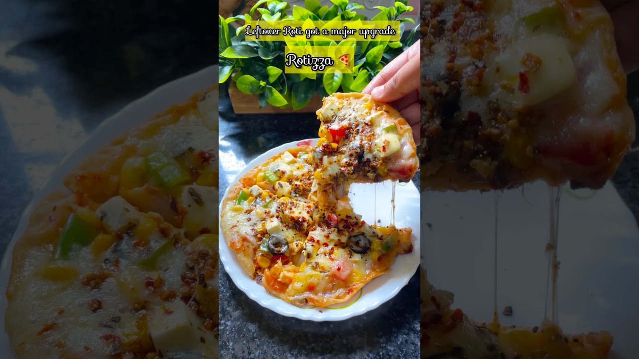 Rotizza🌼#shortvideo #viralvideo #trendingshorts #rotipizza #leftoverrotirecipe #food #snacks