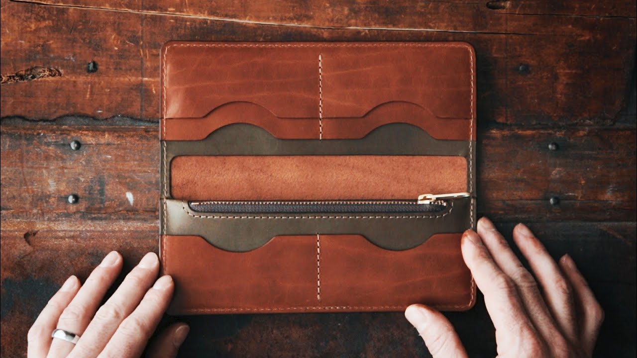 MAKING A HANDMADE LEATHER LONG WALLET - DIY BUILD ALONG + DIGITAL PATTERN - ASMR