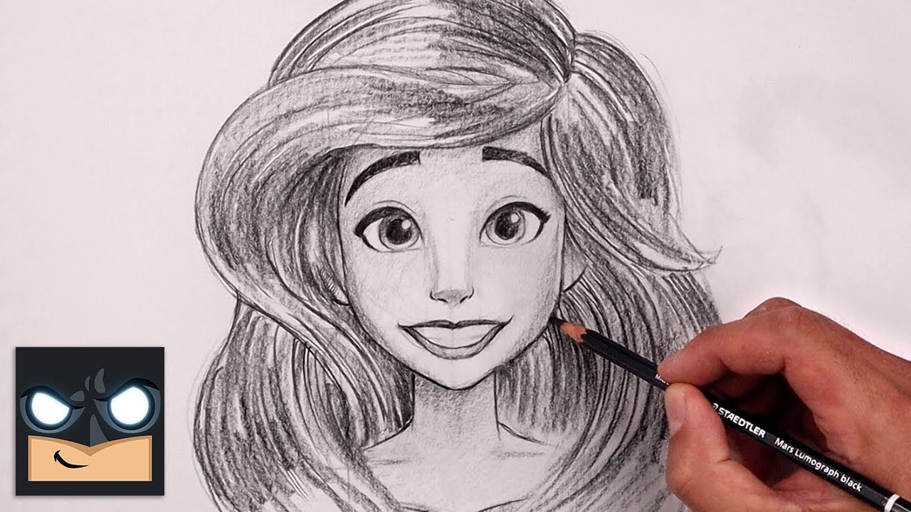 The Little Mermaid | How To Draw Ariel Sketch Tutorial