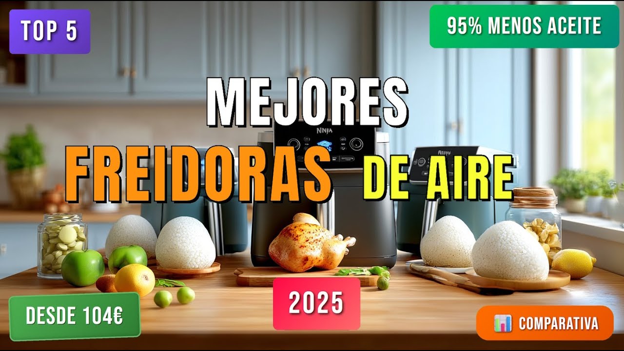 Mejores Freidoras de Aire 2025 en ESPAÑA 🔥 TOP 5 desde 89€ | Comparativa Completa