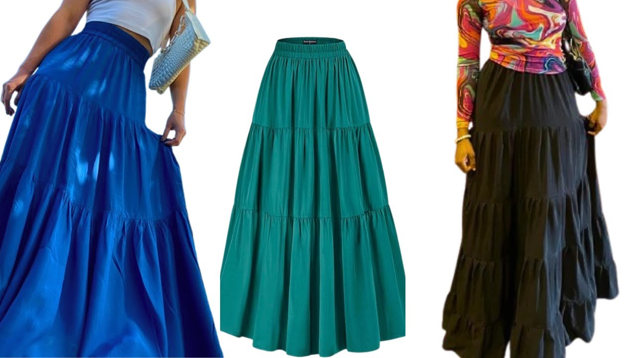 How to Cut and Sew a Cottage/Tiered/Gypsy Maxi Skirt/ How to Make a Skirt (Beginner's Friendly)