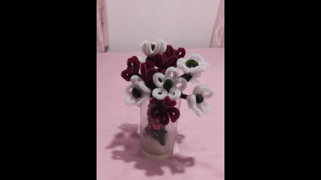 Pipe cleaner flower අත්කම්  නිර්මාණ  ඉගෙනගෙන ඔයත් කරමු  ☝🌸