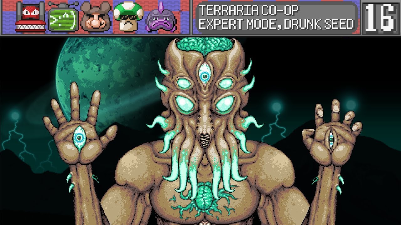 Terraria Co-Op - Part 16 FINALE - Expert Mode - Drunk World Seed