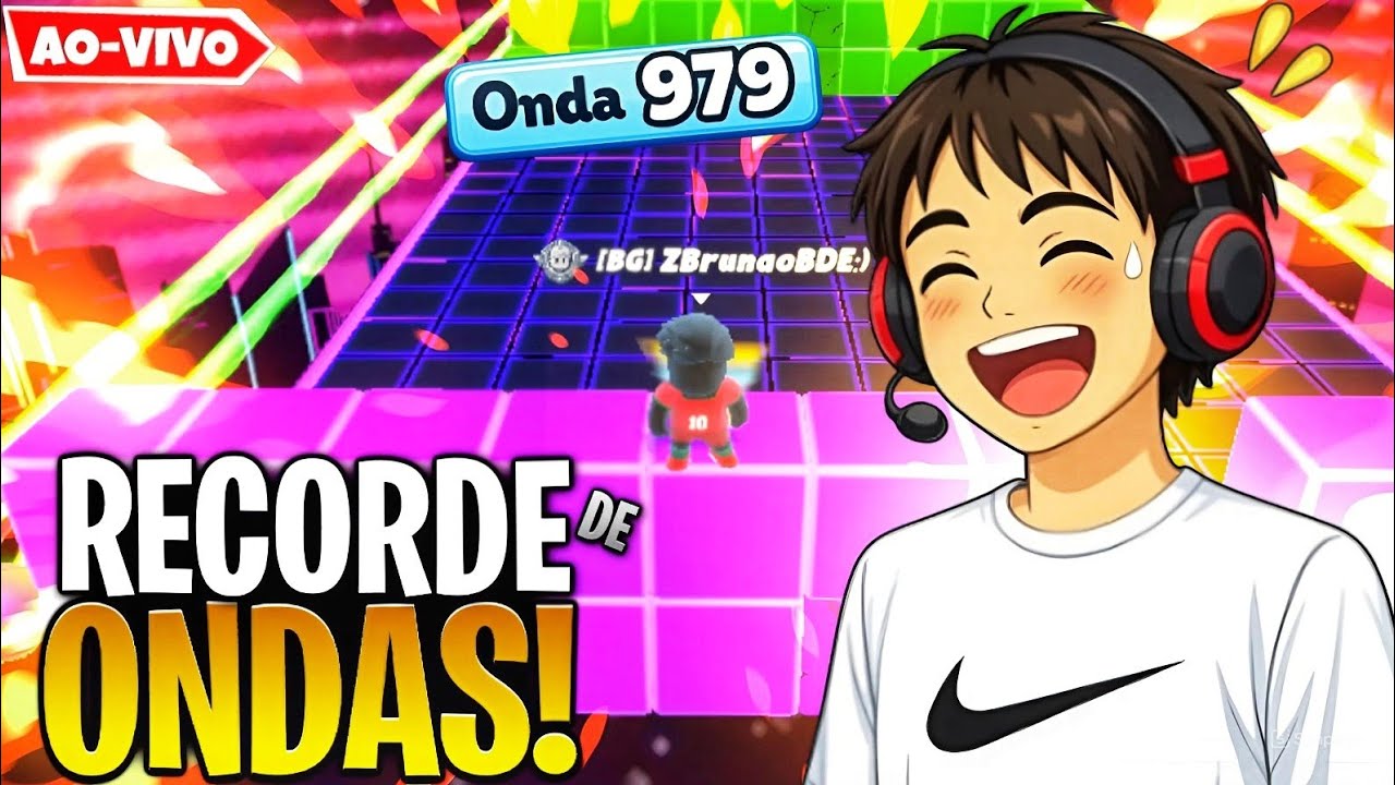 🔴 STUMBLE GUYS AO VIVO - RUMO A 500 ONDAS + TOP BR DE ONDAS 💙 BRUNÃO TÁ ON?
