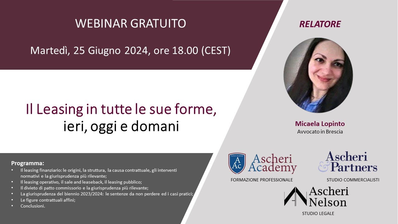 Il Leasing in tutte le sue forme, ieri, oggi e domani