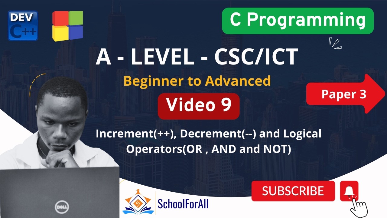 Video 9: Increment, Decrement and Logical Operators