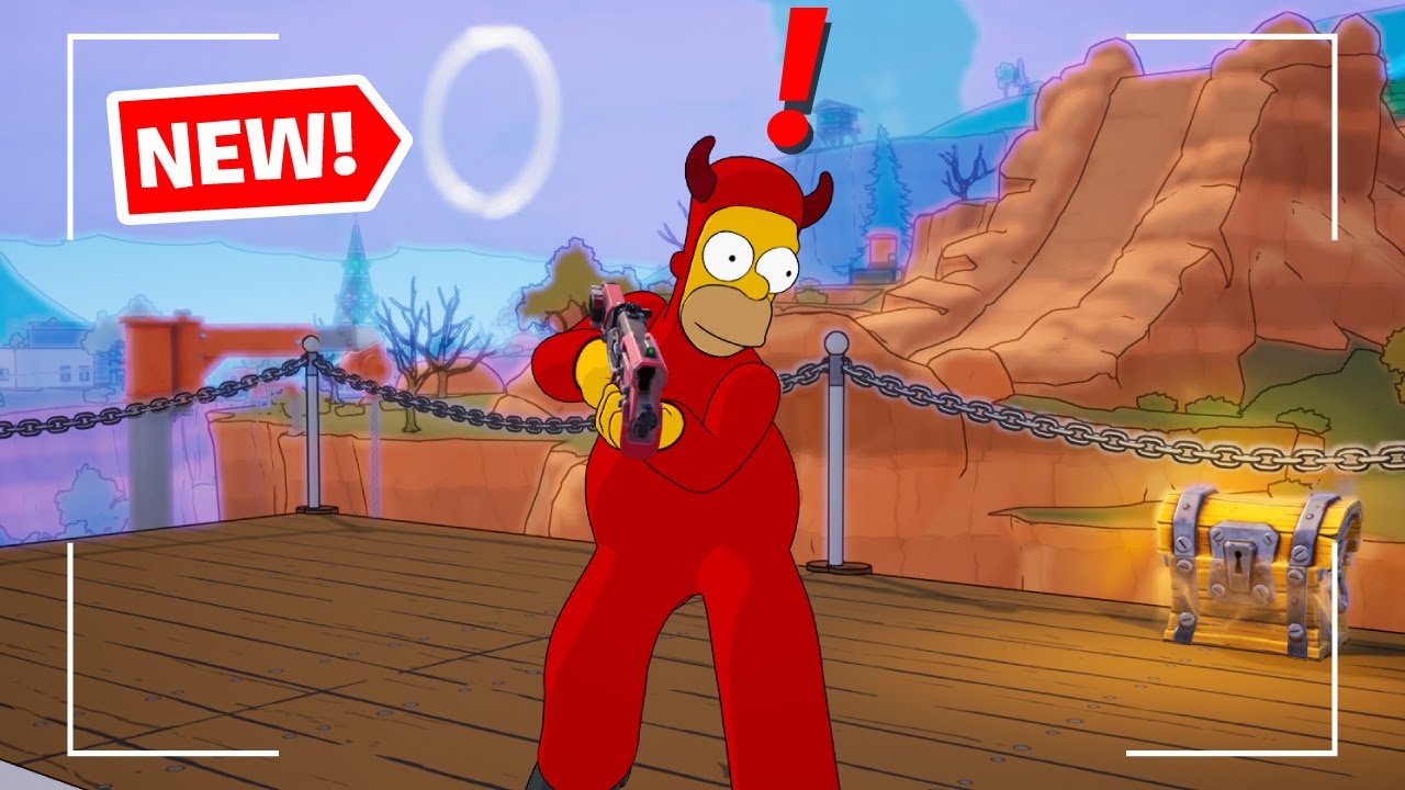 Fortnite NEW Evil Homer Boss Gameplay + Mythic Weapon - Where to Find Evil Homer Boss Simpsons