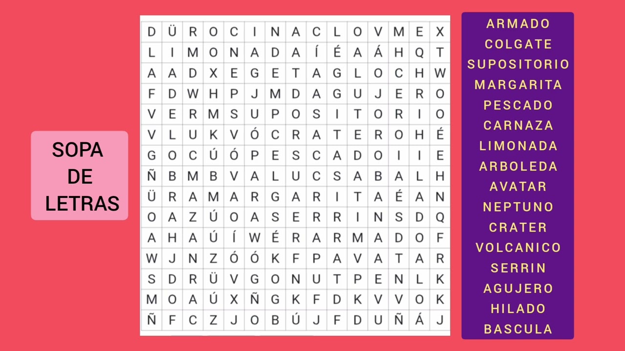 SOPA DE LETRAS 😉😛🫠 / WORD SEARCH PUZZLES
