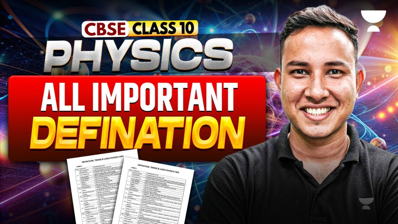 All Important Definition in One Video || Physics Class 10 || Boards Special 2026 | Alok Sir