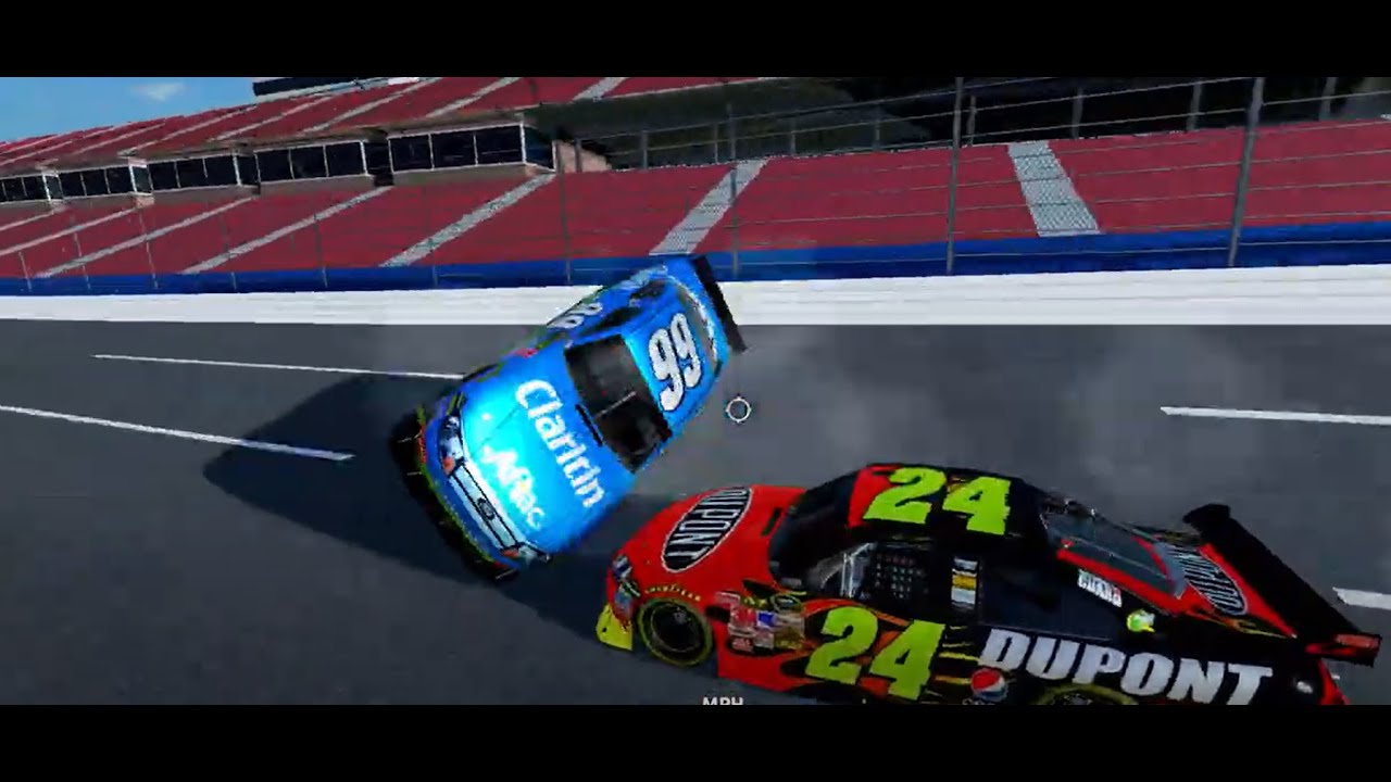 making a reenactment of Carl Edwards Crash Talledega 2009