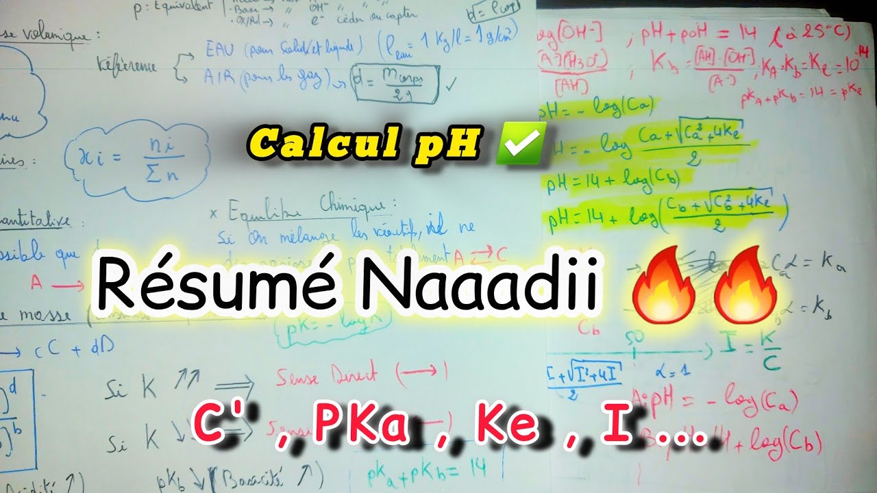 résumé Chimie des solutions S2 🔥 | Calcule de pH ✅️