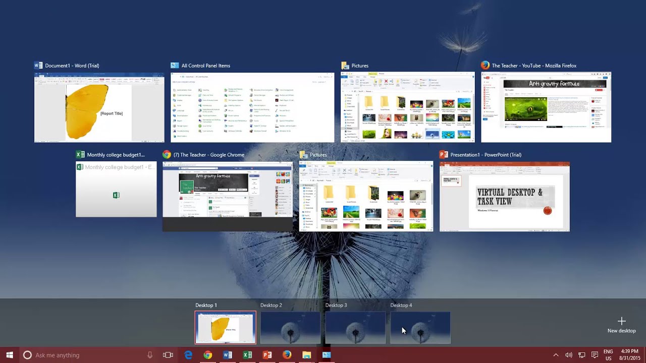How to Use Task View and Virtual Desktop in Windows 10 Tutorial | The Teacher