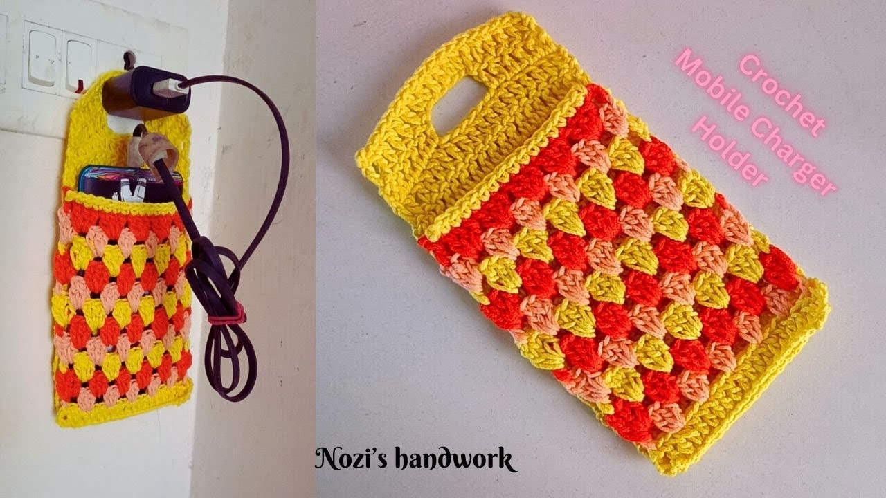 How to crochet mobile and charger Holder hanging ❤ Super Easy Useful Project❤ #crochet #crocheting