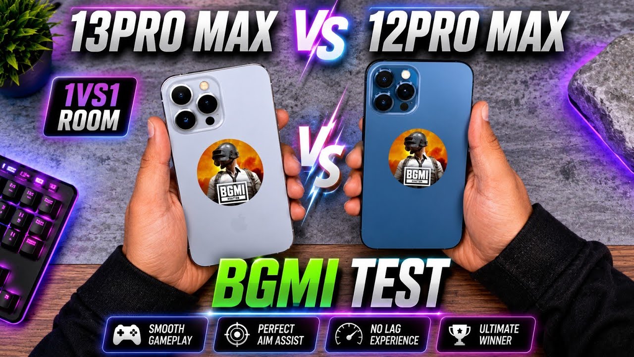 13pro max vs 12pro max 😱 Bgmi Test 😍 1vs1 Room 😍 which one is Best