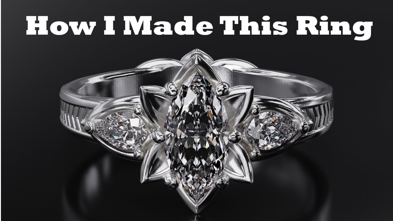 How to Make a Marquise Engagement Ring | Unique Jewelry Design with Zbrush