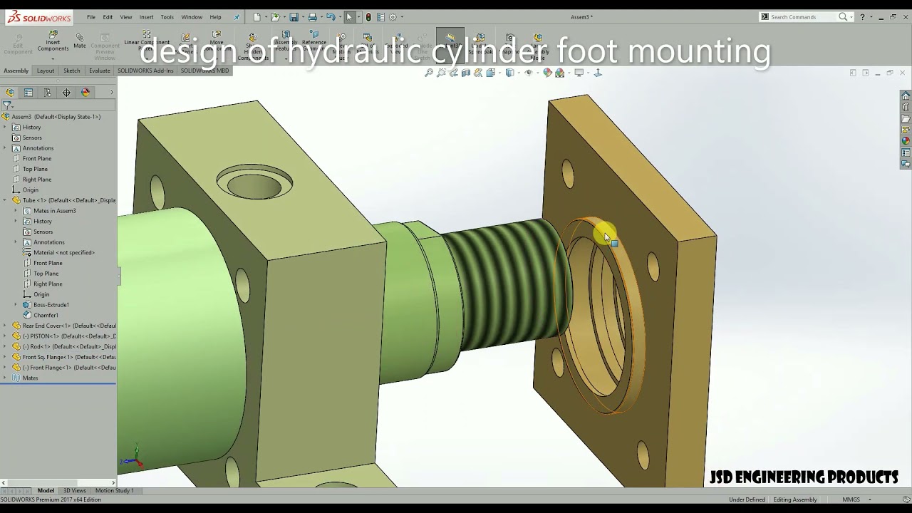 design of hydraulic cylinder foot mounting