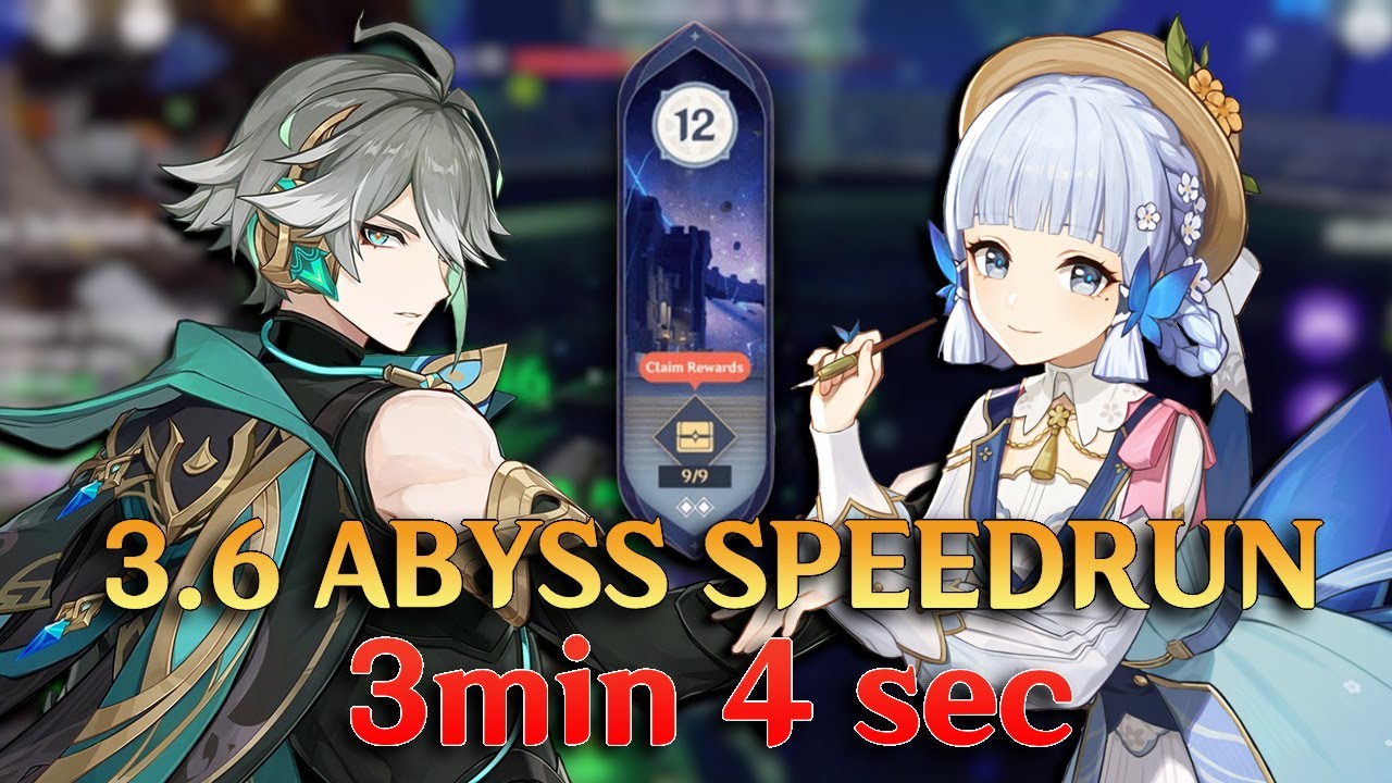 (3min4sec) C6R5 Al Haitham x C6R5 Ayaka CONTINUOUS SPEEDRUN v3.6 Abyss FLOOR 12